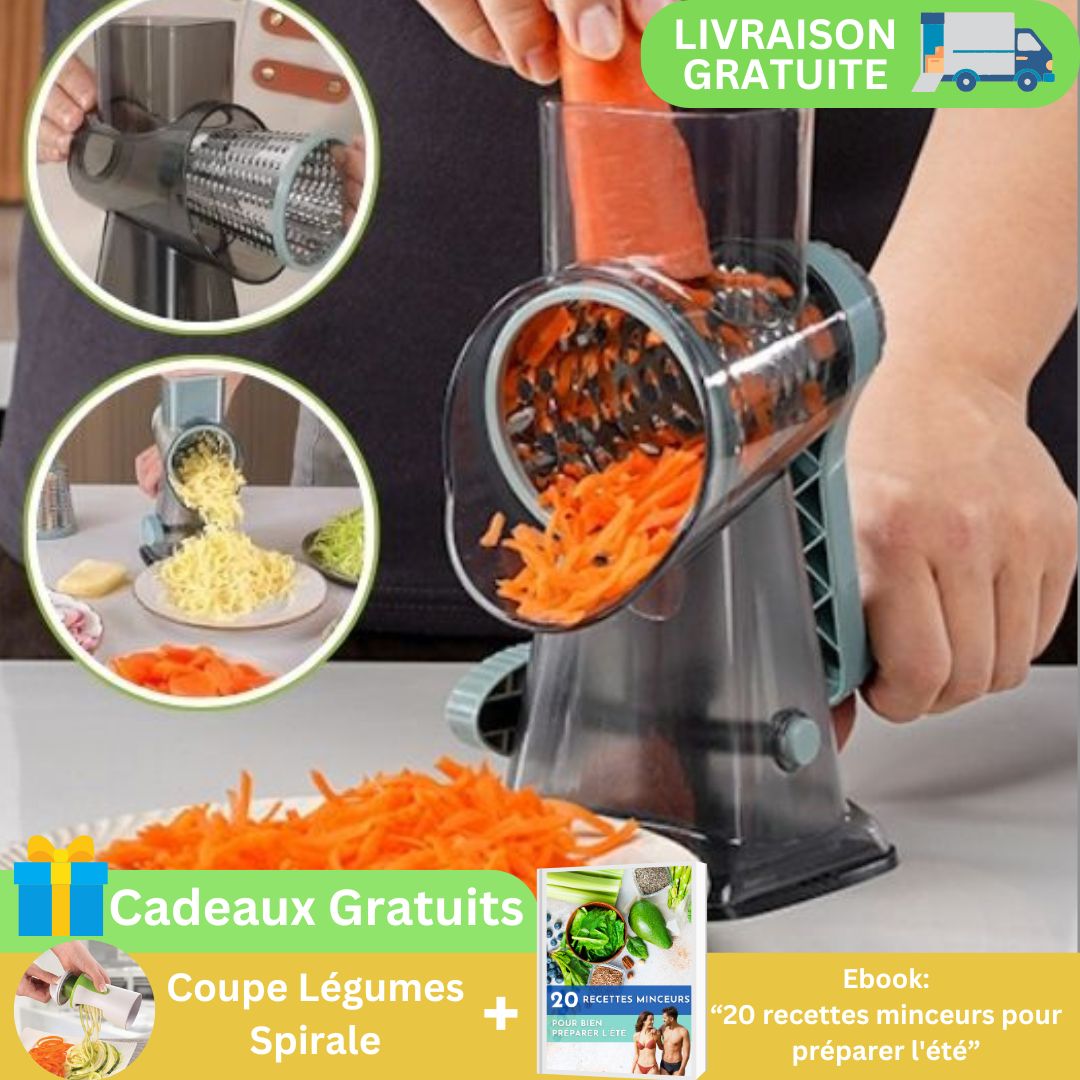Râpe à Fromage | RâpeSpin™ 3 en 1