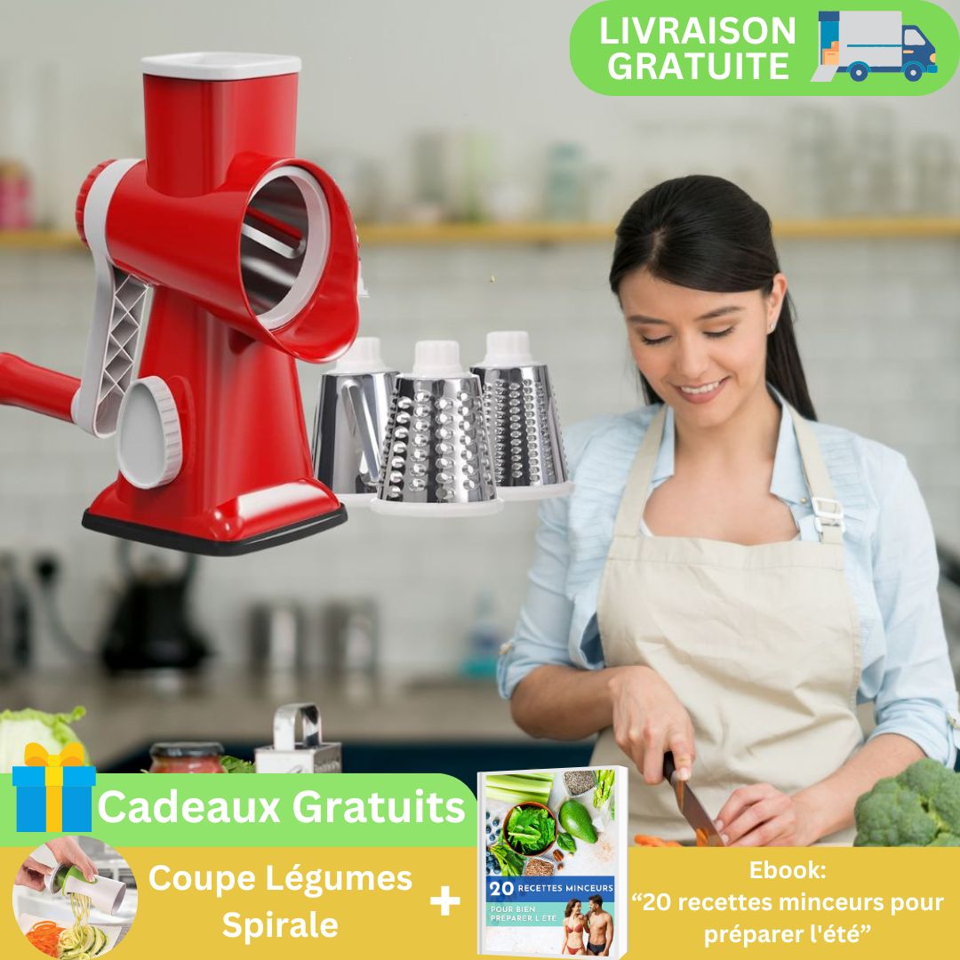 Râpe à Fromage | RâpeSpin™ 3 en 1