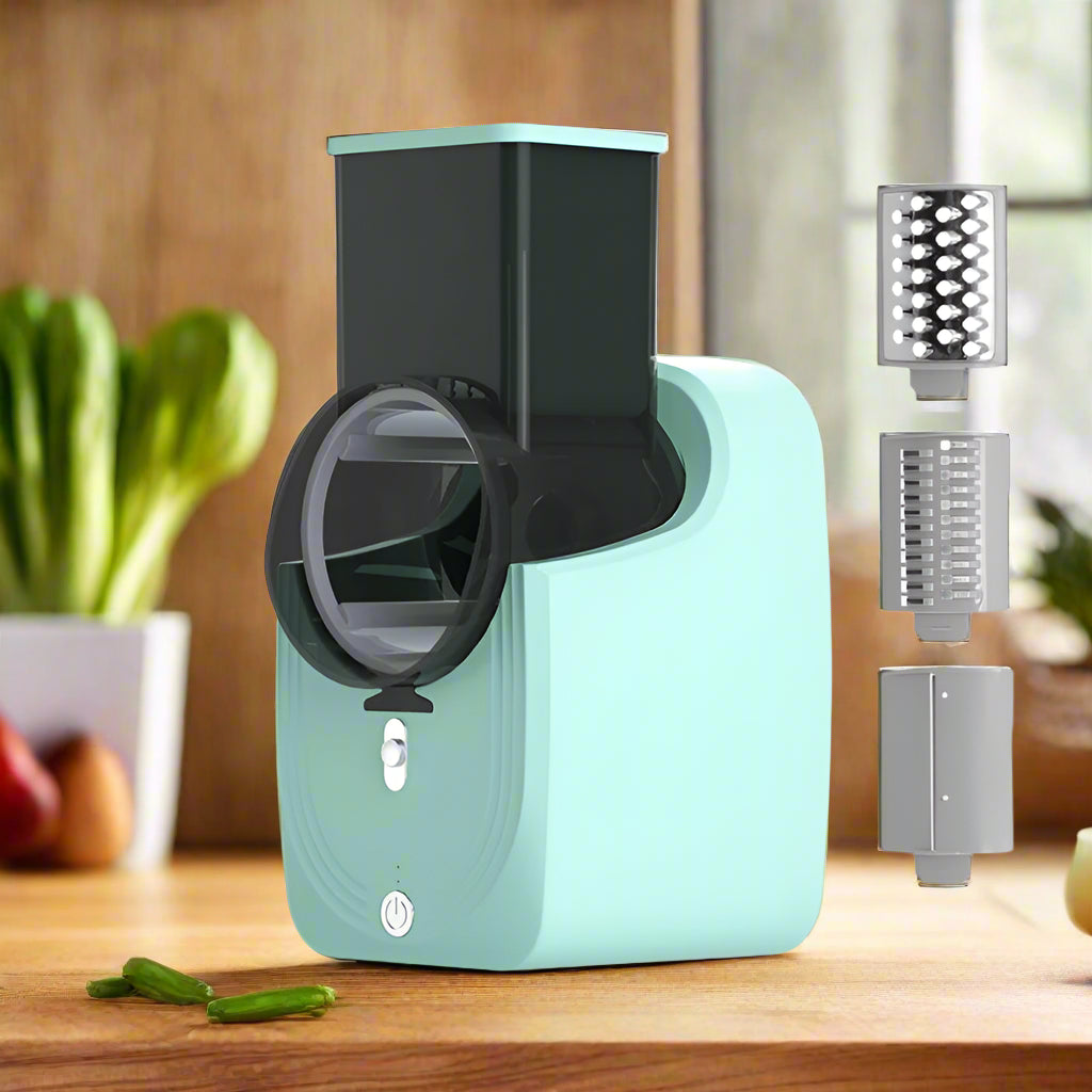 coupe-légumes-électrique-vert