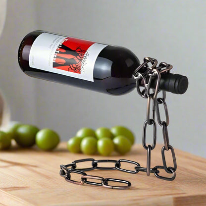 porte_bouteille_vin_chaine_cuivré