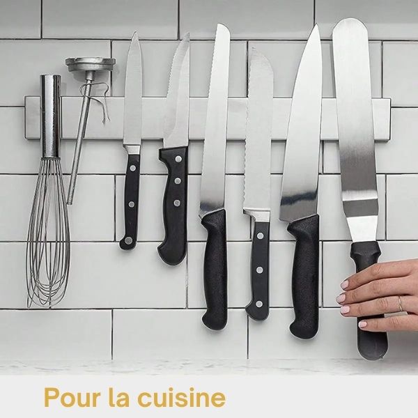 Porte Couteaux Support Mural Aimant Inox AllezBouffe porte-couteaux-support-mural-aimant-inox-allezbouffe
