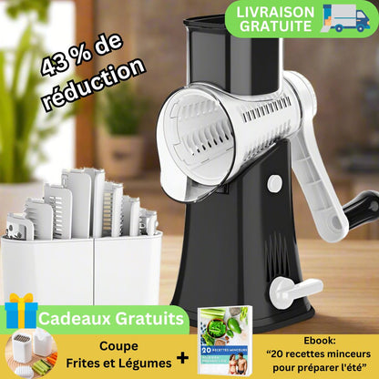 Râpe à Légumes Manuel | Rotative 5 en 1 GrateFlex™