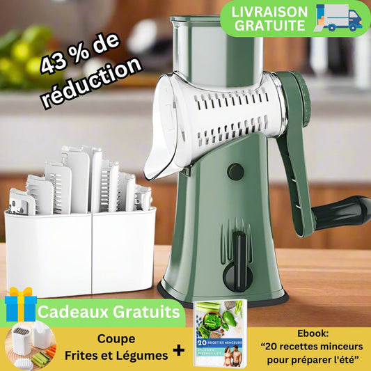 Râpe à Légumes Manuel | Rotative 5 en 1 GrateFlex™