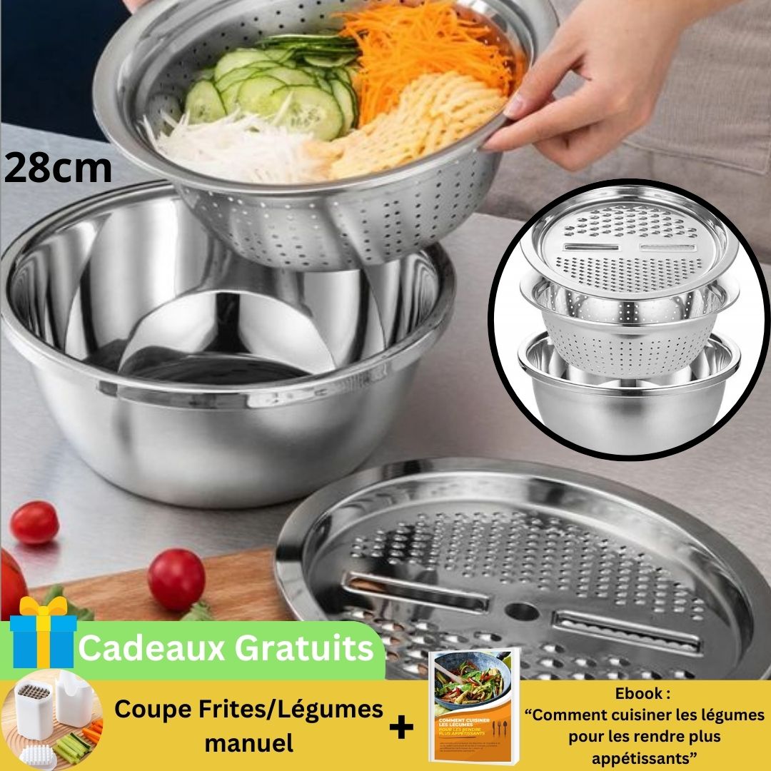 Bol Passoire Râpe | Inoxia MultiBowl™