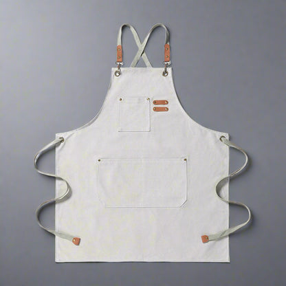 Tablier Cuisine | Professionnel Résistant Blanc Riz